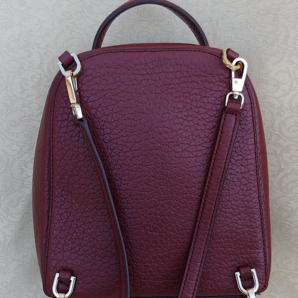 Kate Spade New York Mini Caden Carter Leather Women's Backpack Bag in Burgundy - Picture 5 of 16